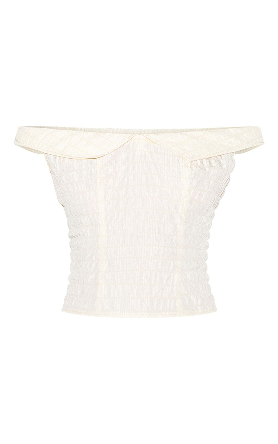 Almond Peach Skin Bardot Long Top