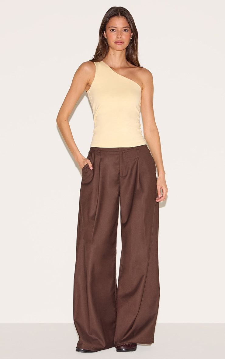 Almond Sleeveless One Shoulder Top