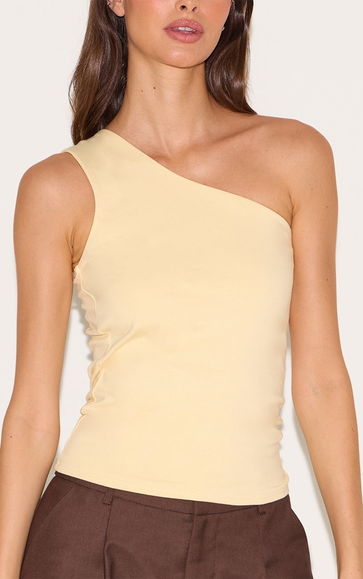 Almond Sleeveless One Shoulder Top